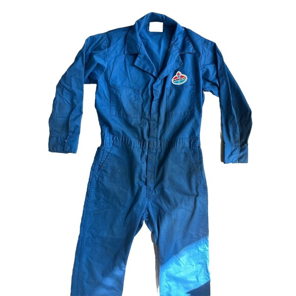 Vintage Amoco Gas Service Station Coveralls Uniform 44 Large Jumpsuit - Work - Picture 4 of 12